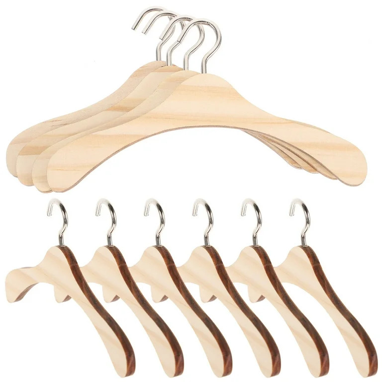WHAMVOX  10 Pcs Mini Wooden Clothes Rack Hangers Clothing Kids Toys Baby | Walmart (US)
