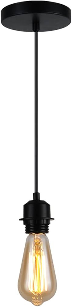 Industrial Mini Pendant Light Kit, E26 Vintage Style Black Cord Hanging Light Fixture,be Applicab... | Amazon (US)
