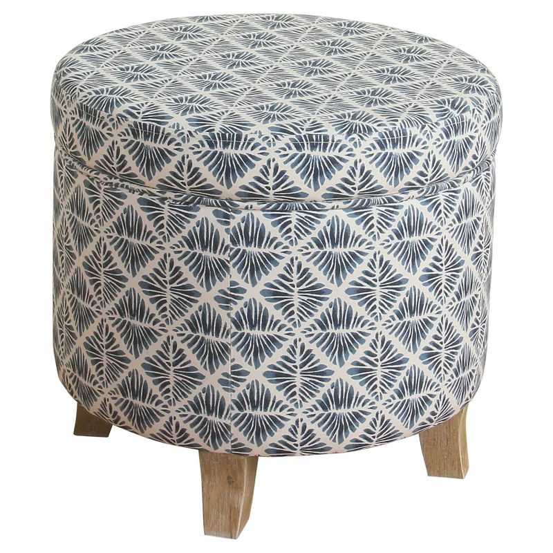 Cole Classics Round Storage Ottoman Flared Wood Leg - HomePop | Target