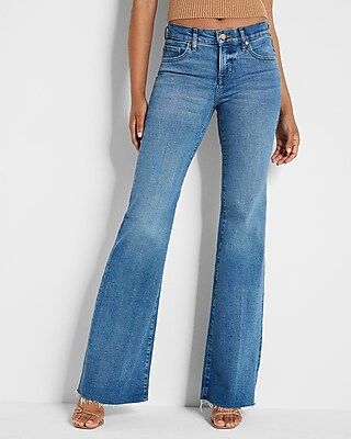 Low Rise Medium Wash 70s Flare Jeans | Express