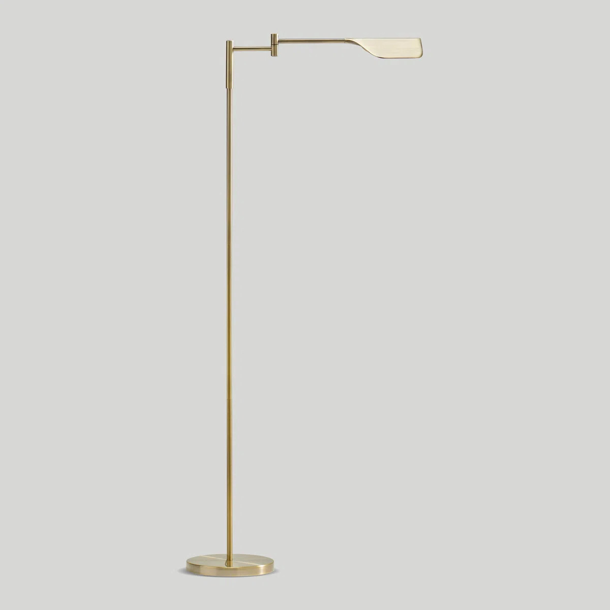 Leaf 53 in. Industrial Vintage Gold Floor Lamp with Metal Shade and 3-Way Dimming Options, Integr... | Wayfair North America