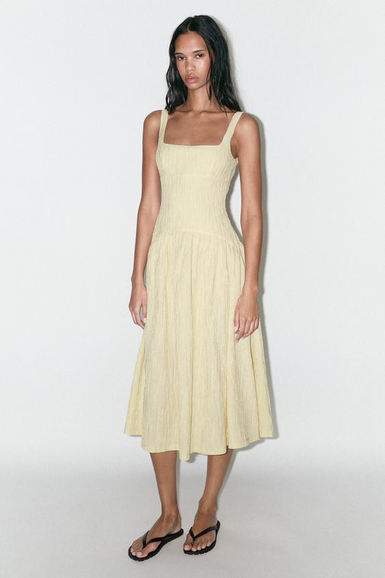 TEXTURED MIDI DRESS | Zara US