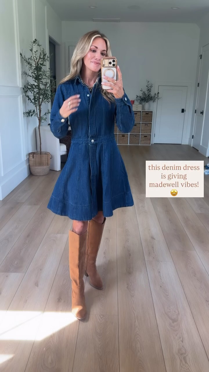 give me all the denim dresses this fall 🤩 I am 5’2” and wearing my true size xsmall.

#LTKootd #LTKSeasonal #LTKPetite
