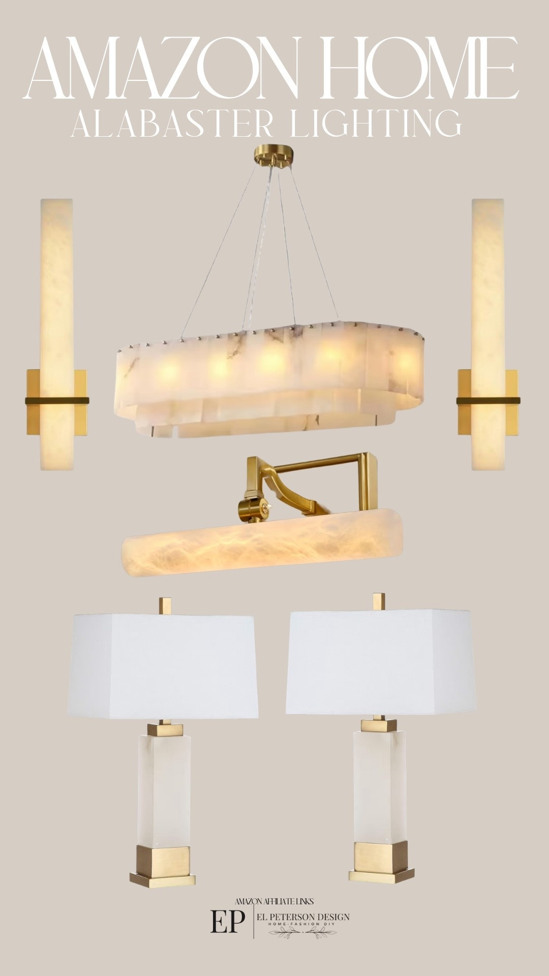 Amazon
Alabaster Lighting
Wall sconces
Chandelier 
Picture light
Table lamp


#LTKHome