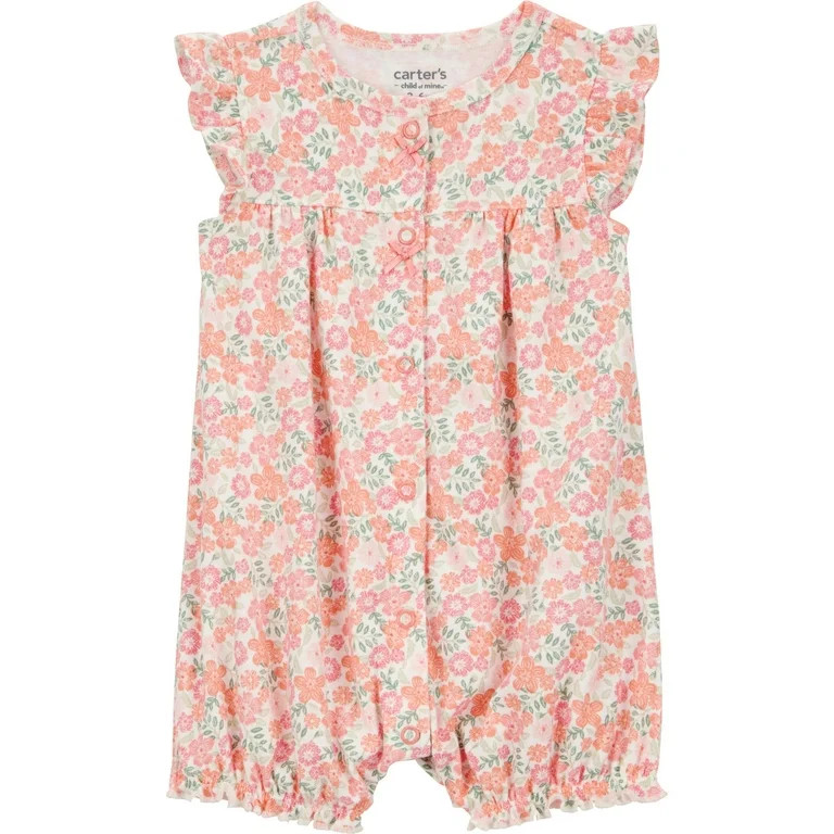 Carter's Child of Mine Baby Girl Romper, One-Piece, Sizes 0-3/24 Months | Walmart (US)