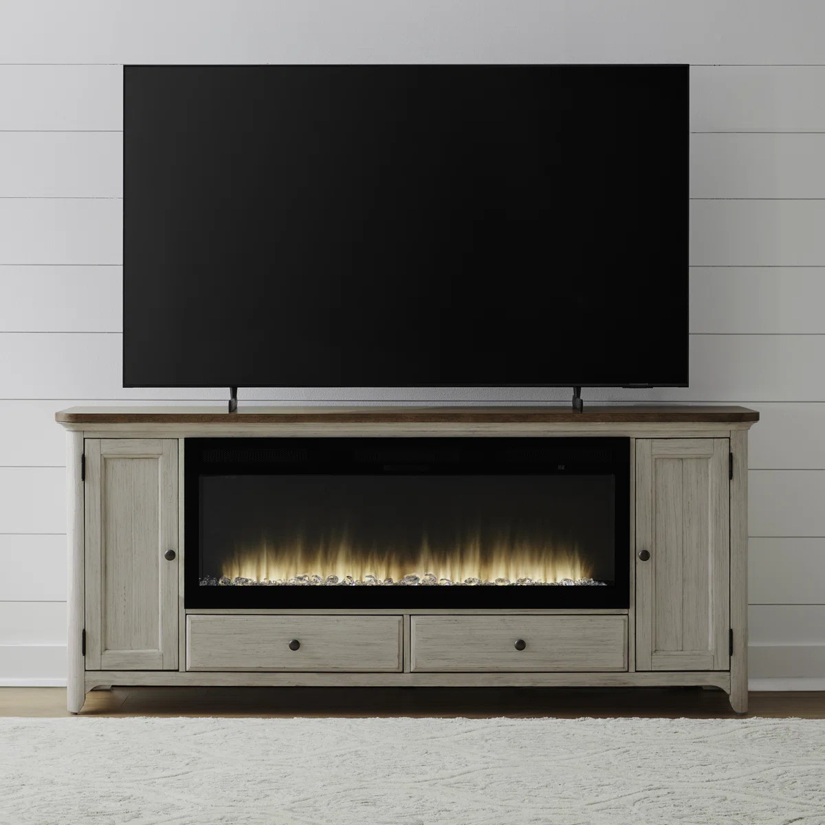 Harlowe 80 Inch TV Console W/ Firebox | Wayfair North America