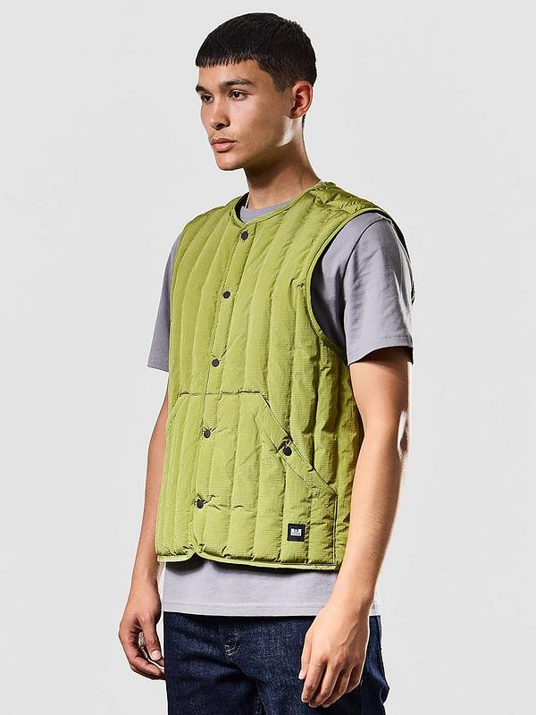 Weekend Offender Fitzpatrick Mixed Fabrication Gilet - Bright Green | Very (UK)