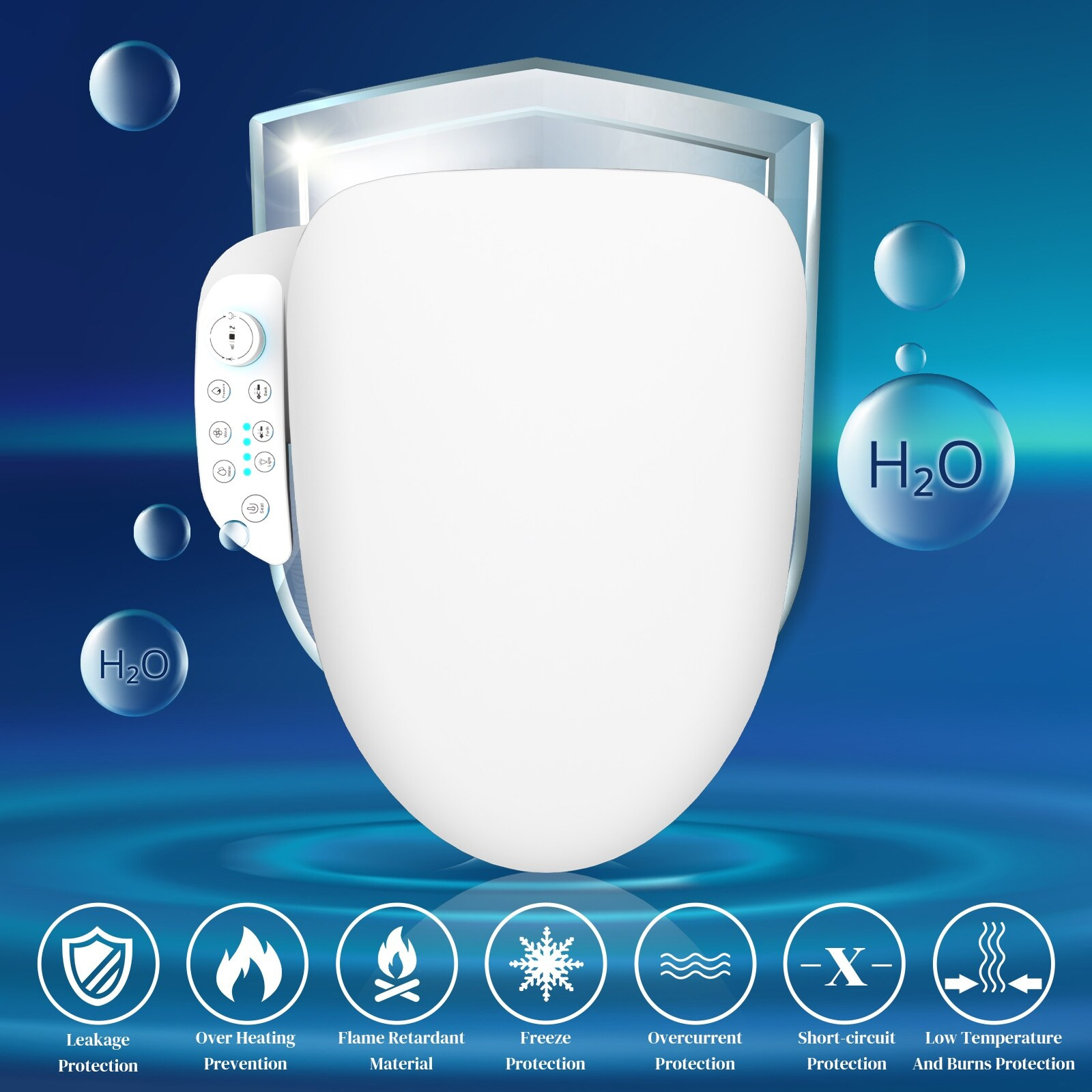 Electric Bidet Seat for Elongated Toilets with Side Panel in White - 20.5"Lx16"W | Bed Bath & Beyond