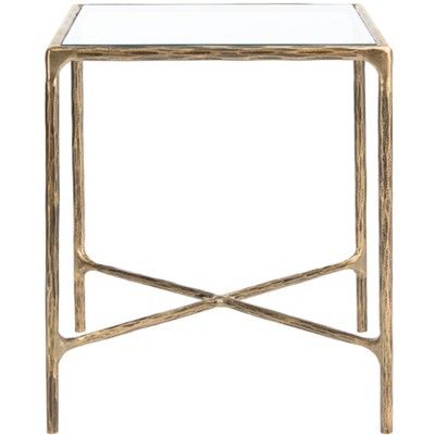 Jessa Forged Metal Square End Table - Brass - Safavieh | Target
