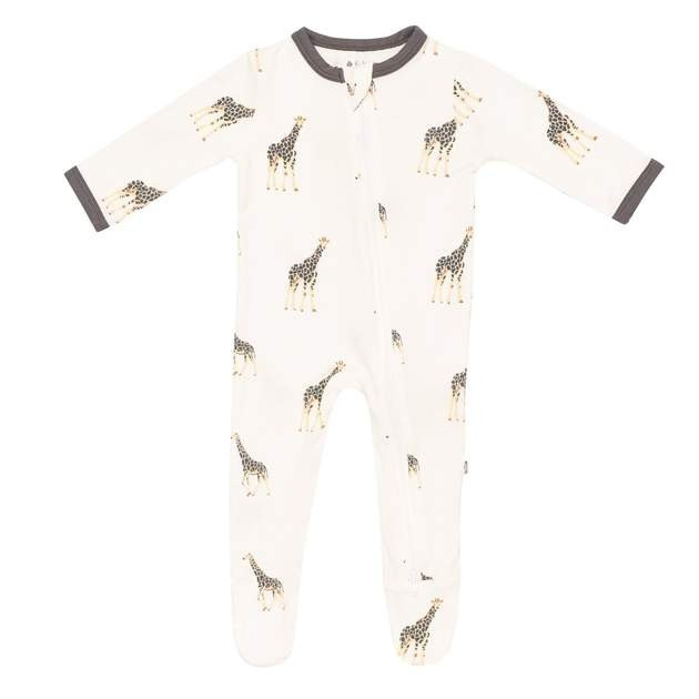 Printed Zippered Footie in Giraffe | Kyte BABY