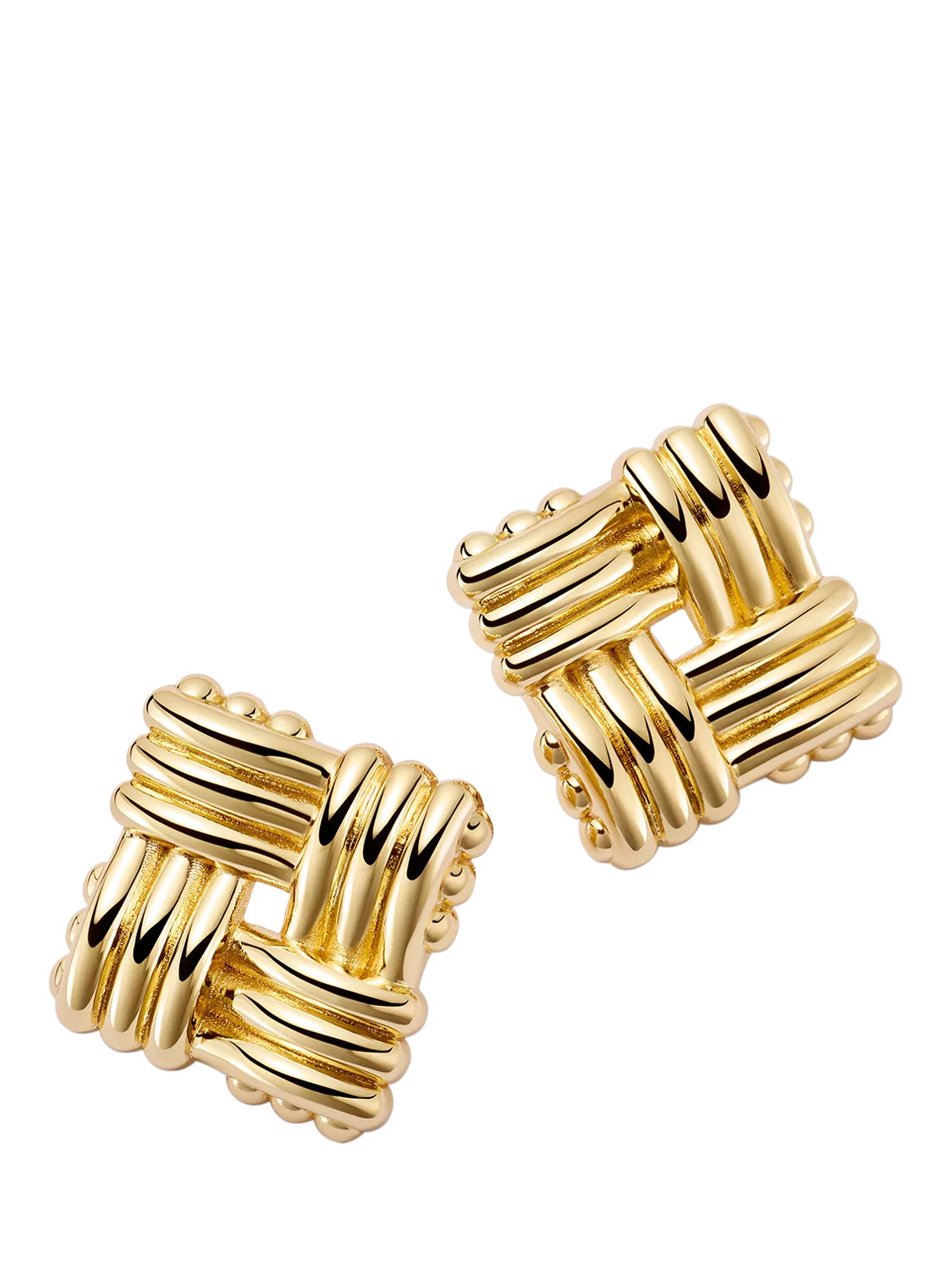 Daisy London Daisy x Polly Sayer Lattice Stud Earrings, Gold | John Lewis (UK)