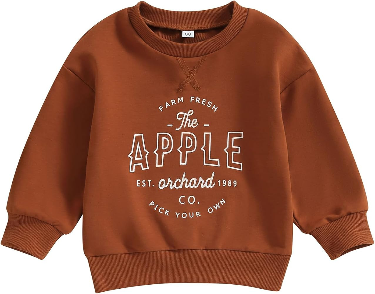 Toddler Baby Halloween Outfit Boy Girl Pumpkin Sweatshirt Crewneck Pullover Sweater Long Sleeve S... | Amazon (US)