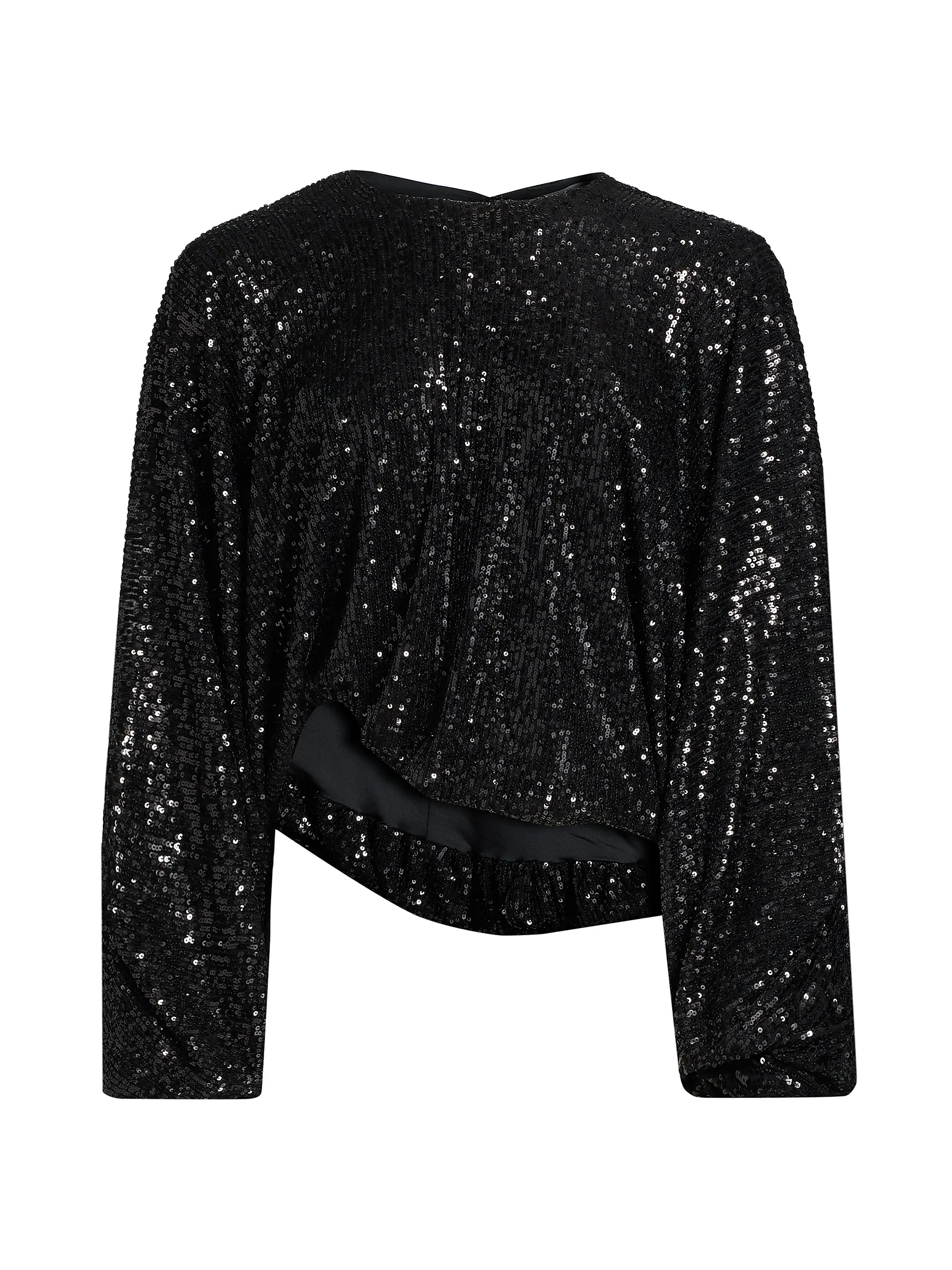 Frankie Sequined Balloon-Sleeve Top | Saks Fifth Avenue