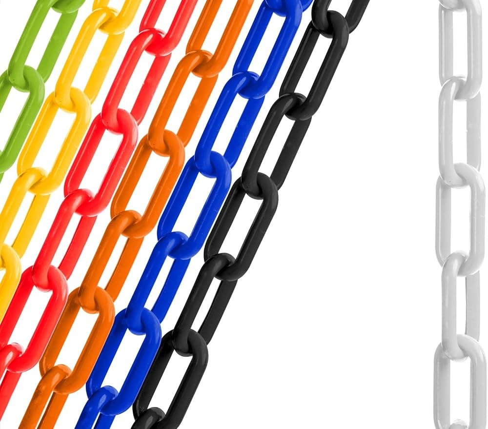US Weight (Made in USA) 2" x 10' White Plastic Safety Chain ft. SunShield UV Resistant Technology | Amazon (US)