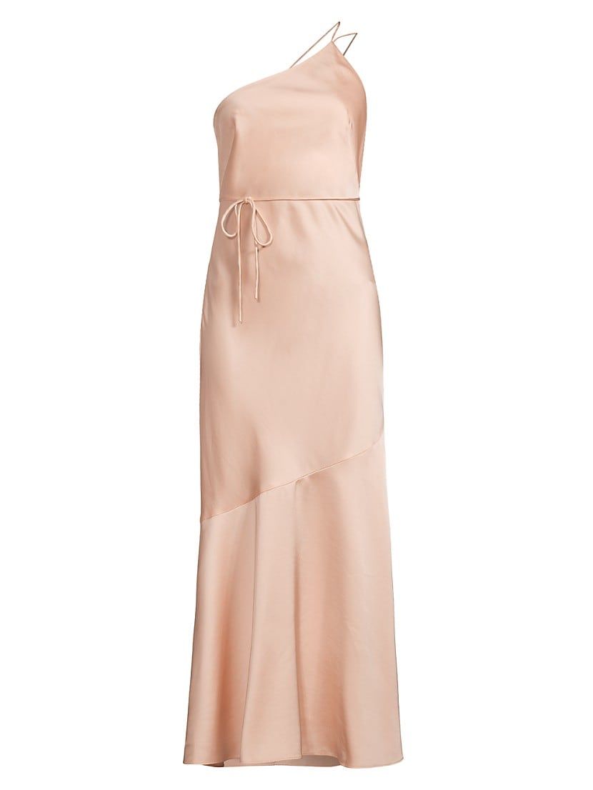 Lana One-Shoulder Satin Midi-Dress | Saks Fifth Avenue