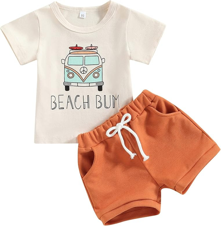 Newborn Baby Boys Clothes Beach Toddler Hawaiian Short Sleeve 12 18 Months T-Shirts Drawstring Su... | Amazon (US)