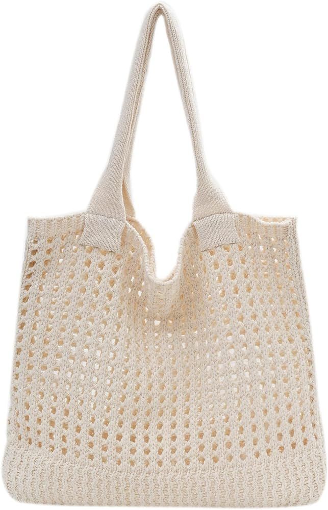 Beach Bag Large Beach Tote Bags, Hobo Shoulder Handbags knit bag Cute Crochet for Beach Travel Sh... | Amazon (US)