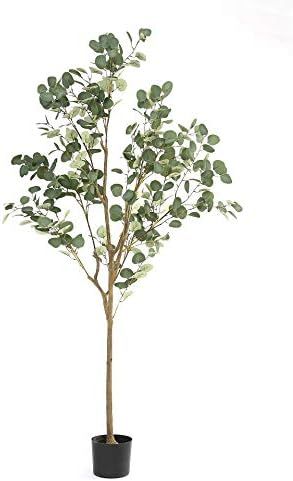 DIIGER Artificial Tree Plant Eucalyptus Tree 6FT Tall，, Modern Large Fake Plant Decor in Pot fo... | Amazon (US)