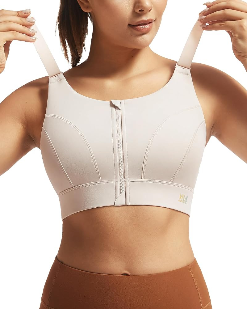 Adjustable High Impact Sports Bras for Women Zip Front Full Coverage and Lift Padded Compression ... | Amazon (US)
