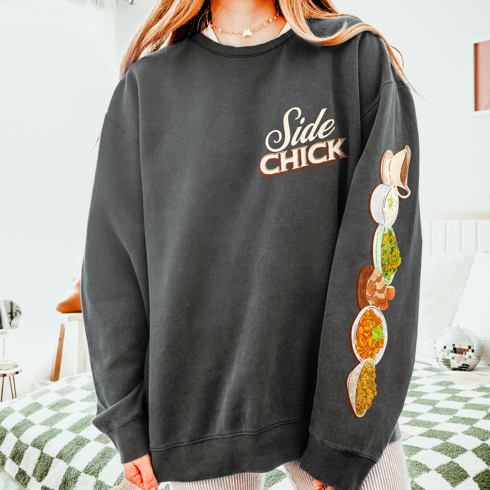 Funny Thanksgiving Sweatshirt, Side Chick Comfort Colors® Long Sleeve, Thanksgiving Side Dishes ... | Etsy (US)
