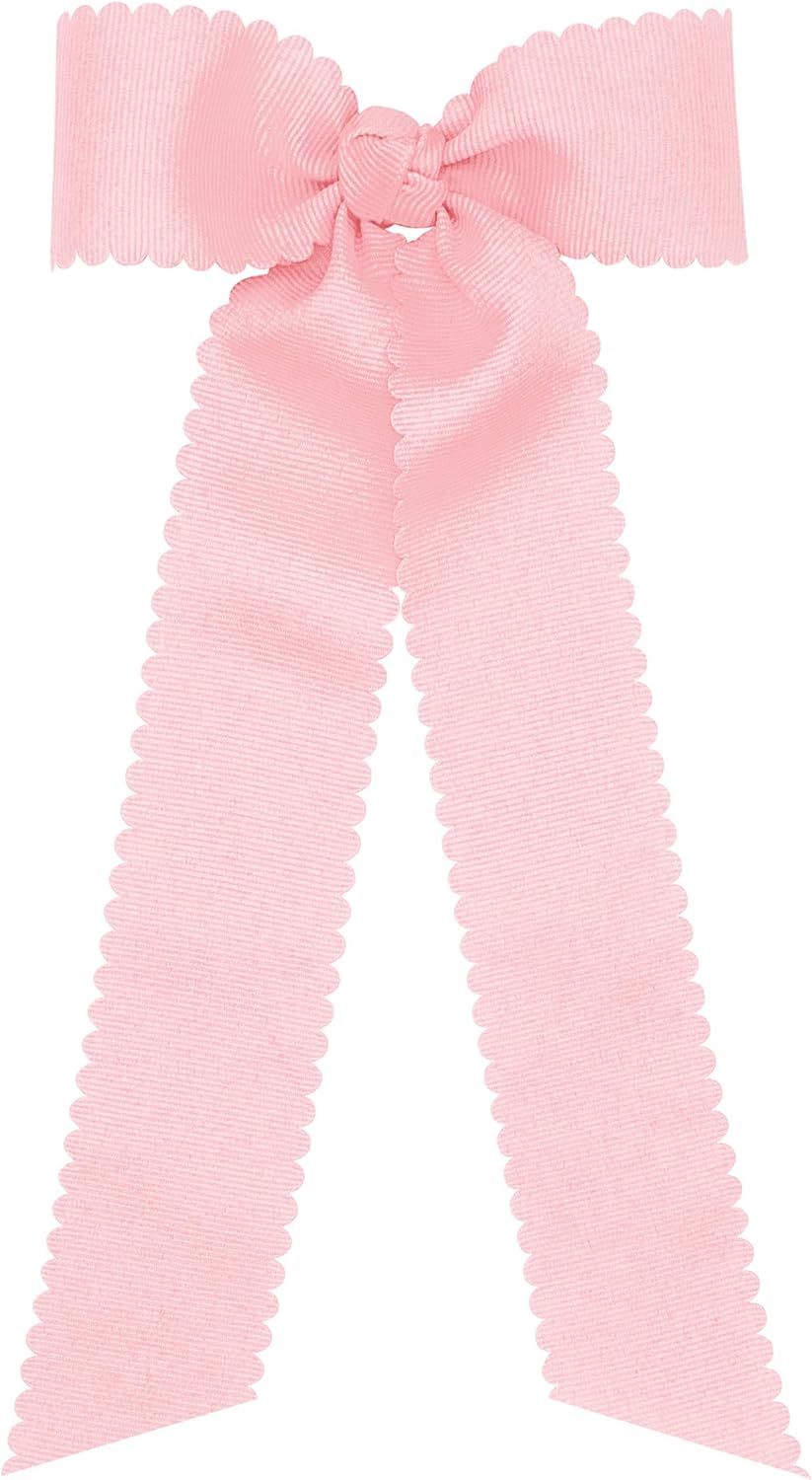 Wee Ones Girl's Grosgrain Bowtie with Streamer Tails and Scalloped Edge | Amazon (US)