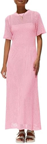 PRETTYGARDEN Womens Eyelet Cover Up Dress 2026 Summer Vacation Resort Maxi Dresses Beach Short Sl... | Amazon (US)