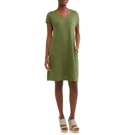 Women's Hacci T-shirt Dress | Walmart (US)
