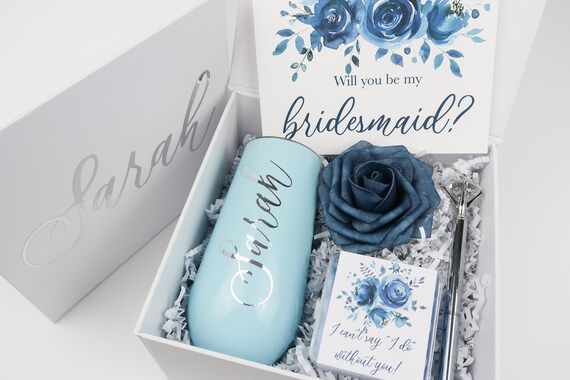 Blue Rose Will You Be My Bridesmaid Proposal Box Will You Be My Bridesmaid Gift Box Will You Be M... | Etsy (US)