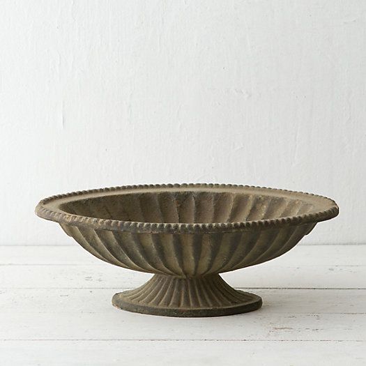 Aged Iron Pedestal Bowl, 14" | Terrain