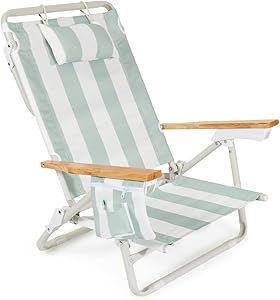 Business & Pleasure Co. Holiday Tommy Chair - Reclining Backpack Beach Chair - Sage Capri Stripe | Amazon (US)