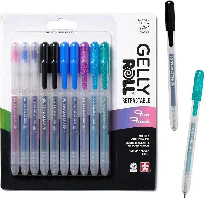 Sakura Gelly Roll Retractable Gel Pens Colored - Sparkle Set - Medium Point Ink Pen for Journalin... | Amazon (US)