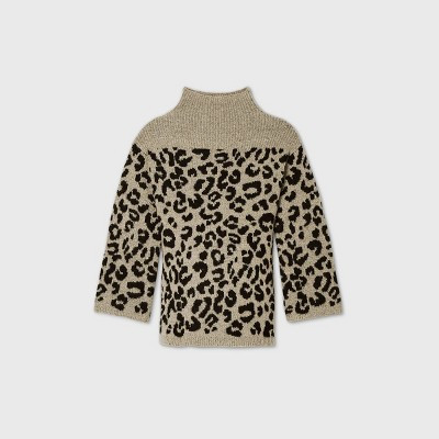 Maternity Animal Print Mock Turtleneck Pullover Sweater - Isabel Maternity by Ingrid & Isabel™ ... | Target