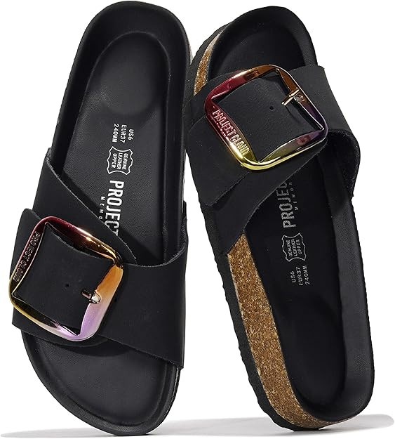 Project Cloud 100% Genuine Leather Sandals Women Dressy Beach Essentials Slides for Women Footwea... | Amazon (US)