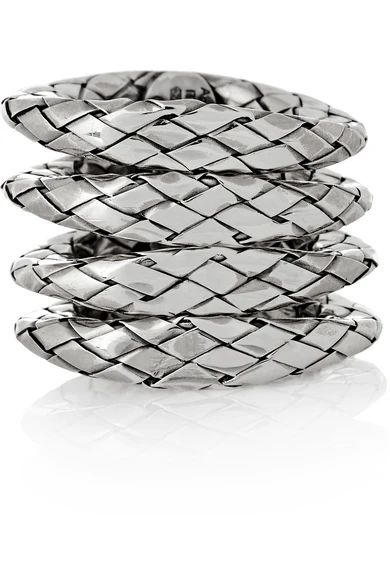 Set of four oxidized sterling silver rings | NET-A-PORTER (US)