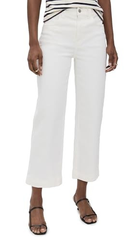 Madewell Women's The Perfect Vintage Wide-Leg Crop Jeans, Tile White, 30 | Amazon (US)