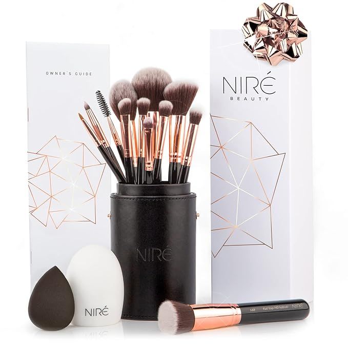 Niré Beauty 15piece Award Winning Professional Makeup Brush Set: Vegan Makeup Brushes with Case,... | Amazon (US)