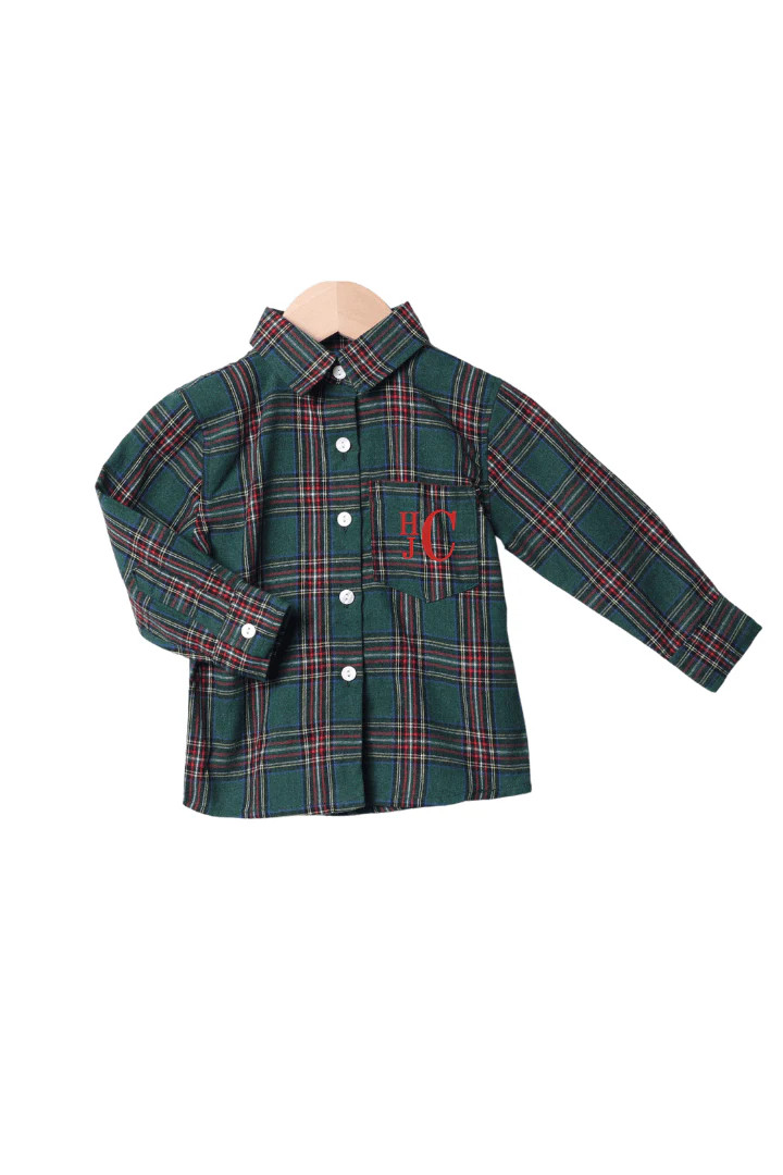 Tartan Plaid Button Down Shirt | The Smocked Flamingo