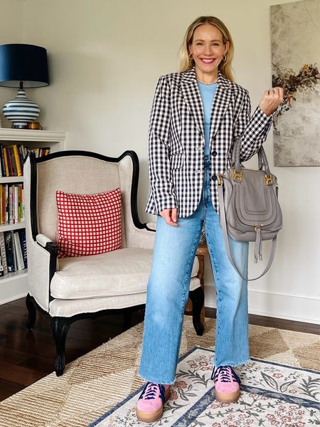 Same base of blue target tank with madewell denim creates multiple everyday casual outfits. See all four looks on CLAIRELATELY.com 

Boden check blazer, layered necklaces, Amazon earring set, adidas sneakers, no show socks, Chloe bag


#LTKstyletip #LTKworkwear #LTKitbag