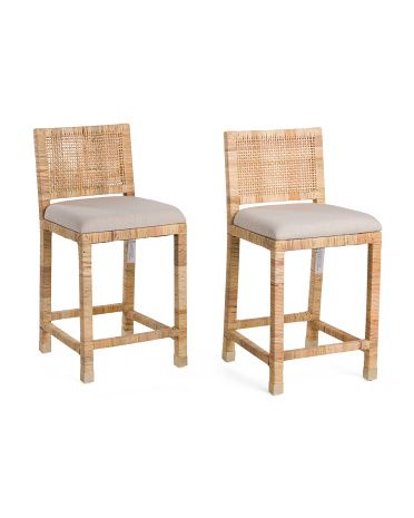 Set Of 2 Rattan Counter Stools | Marshalls