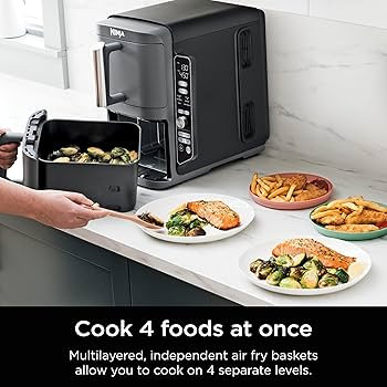 Ninja SL401 DoubleStack XL 2-Basket Air Fryer, DoubleStack Technology Cooks 4 Foods at Once, Comp... | Amazon (US)