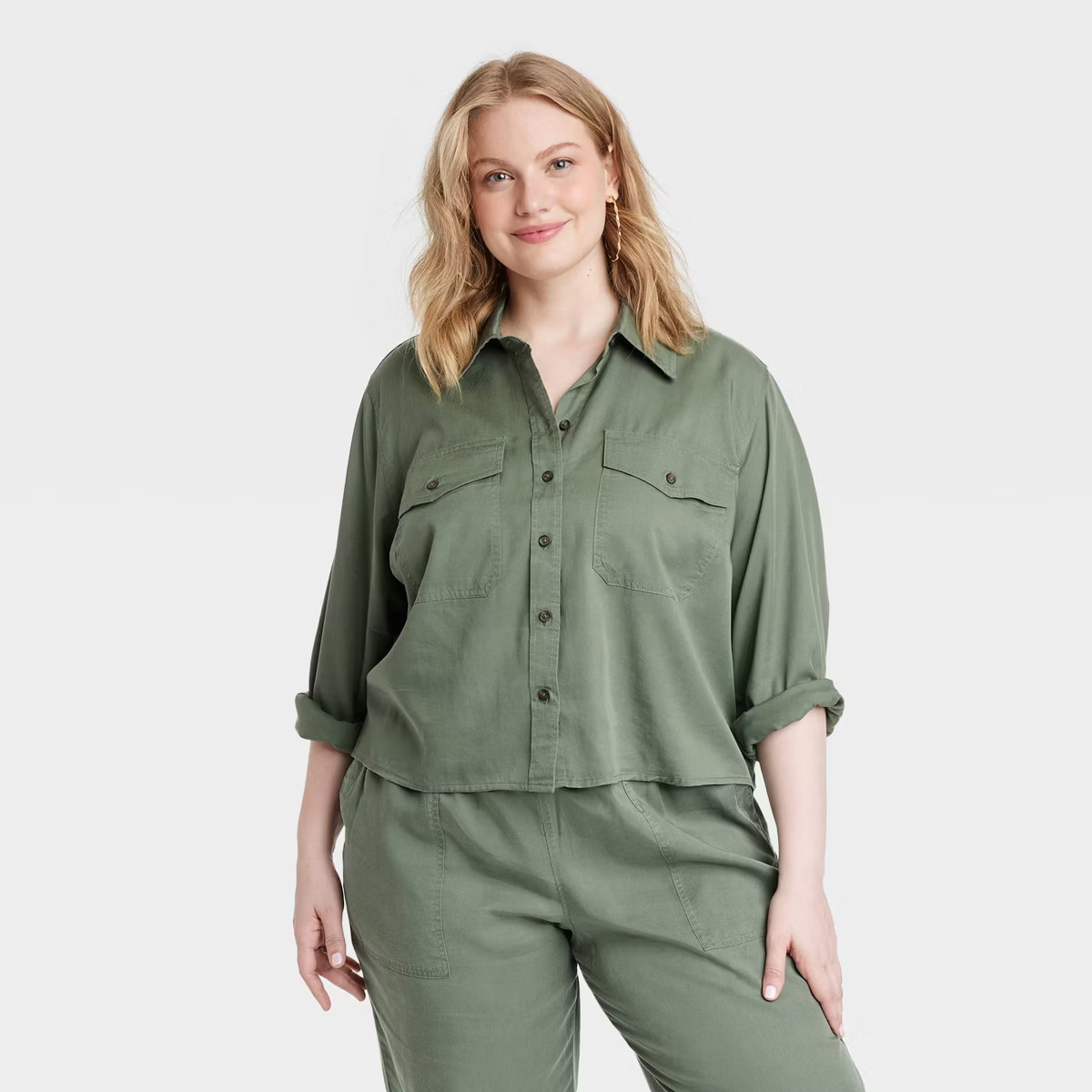 Women's Utility Long Sleeve Collared Button-Down Shirt - Universal Thread™ | Target