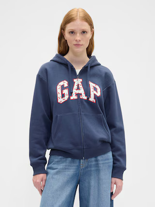 Relaxed Gap Logo Zip Hoodie | Gap Factory