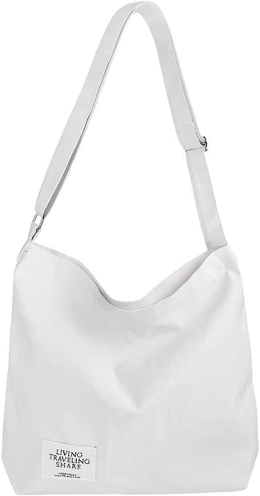 Canvas Tote Bag For Women Retro Large Size Canvas Shoulder Bag Hobo Crossbody Handbag Casual Tote Fo | Amazon (US)