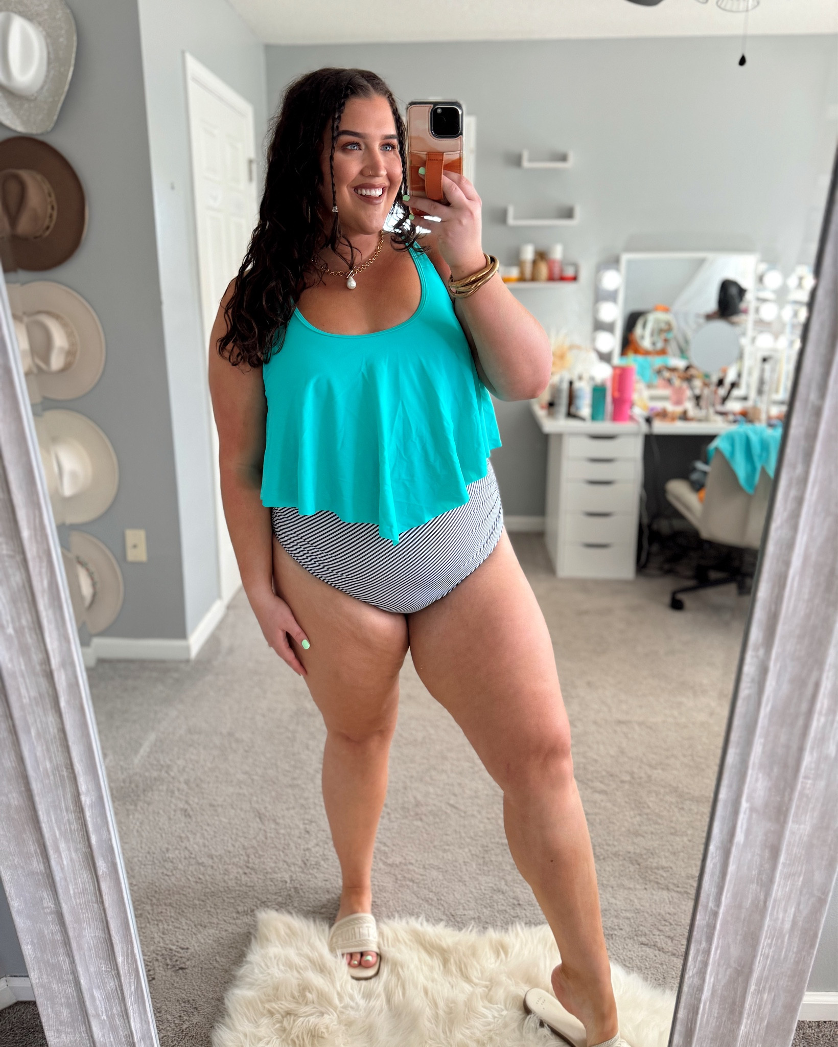 Amazon tankini swimsuit 🩵 Size XXL, need a size up bottoms run snug 

#LTKSwim #LTKSeasonal #LTKFindsUnder50