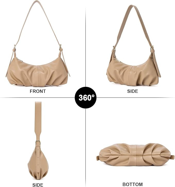 CLUCI Shoulder Bag,Purses for Women Dumpling Small Hobo Bags Vegan Leather Ladies Clutch with Adj... | Amazon (US)