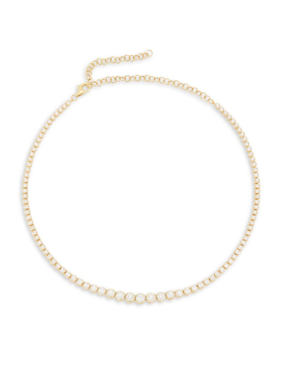 Shop Saks Fifth Avenue Collection 14K Yellow Gold & 6.73 TCW Diamond Tennis Necklace | Saks Fifth... | Saks Fifth Avenue