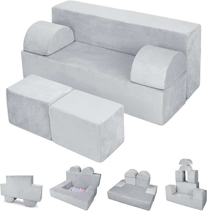 DREAMANIA Toddler Couch Sofa 6PCS, Upgraded Play Couch Foam for Kids Child, Modular Kids Sofa Fur... | Amazon (US)