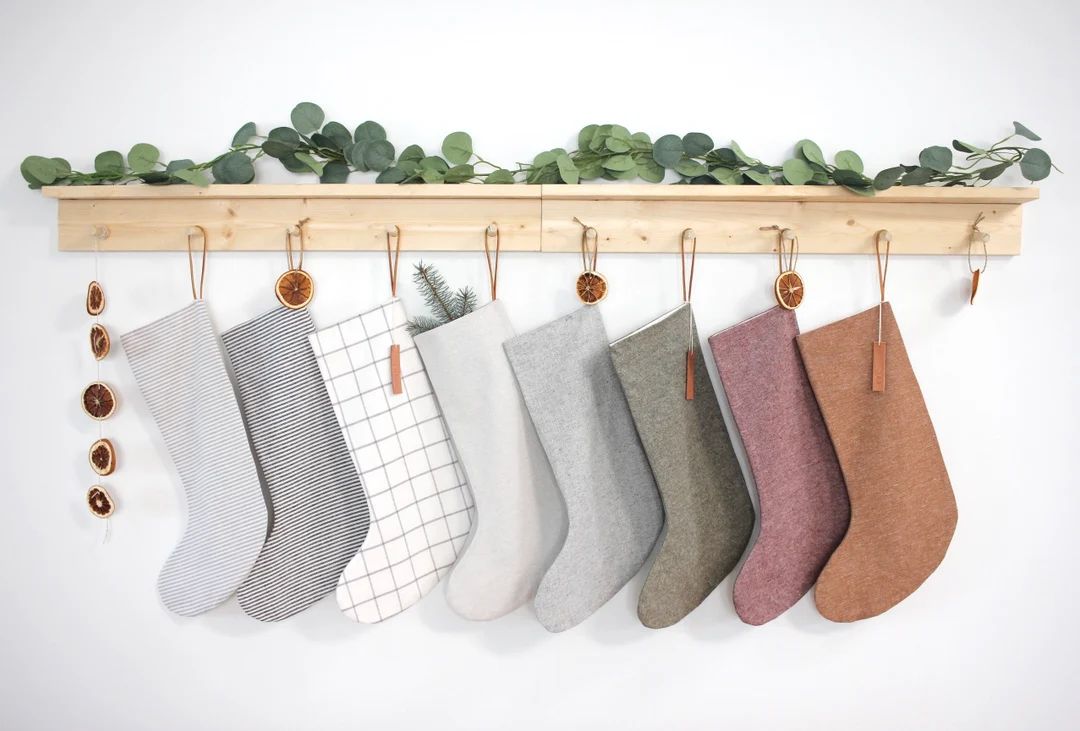 Linen Stocking / Minimalist Christmas Stocking / Scandanavian - Etsy | Etsy (US)
