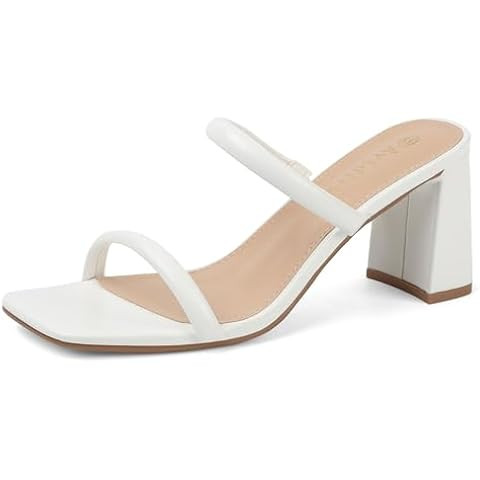 The Drop women's Avery Square Toe Two Strap High Heeled Sandal | Amazon (US)