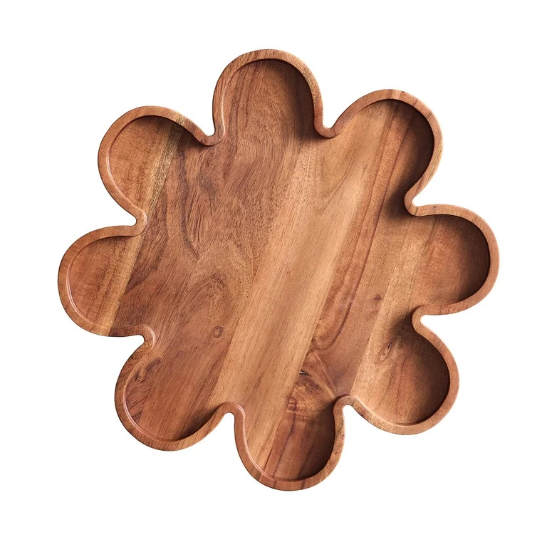 Better Homes & Gardens Floral Acacia Wood Serving Platter | Walmart (US)